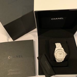 Authentic Chanel J12 Watch, White Ceramic